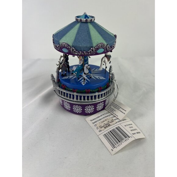 Disney FrozenThemed Mini Carousel Music Box By Mr. Christmas Rotating Horses Bat - Picture 5 of 5